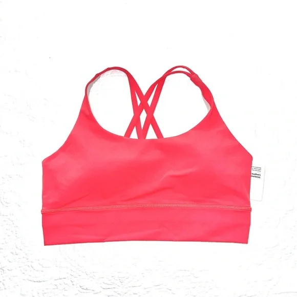 LULULEMON ENERGY LONGLINE BRA ORANGE RED COLOR SIZE 10 COLOR CODE “PPNC” NWT